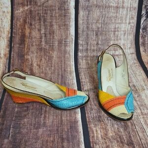 Vintage Jack Rogers Wedge Sandals Size 6.5